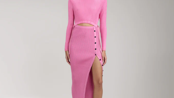 top 10 best women winter dresses self portrait ribbed knit pink dress