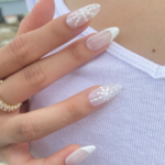 holiday nail trends snowflake white french manicure